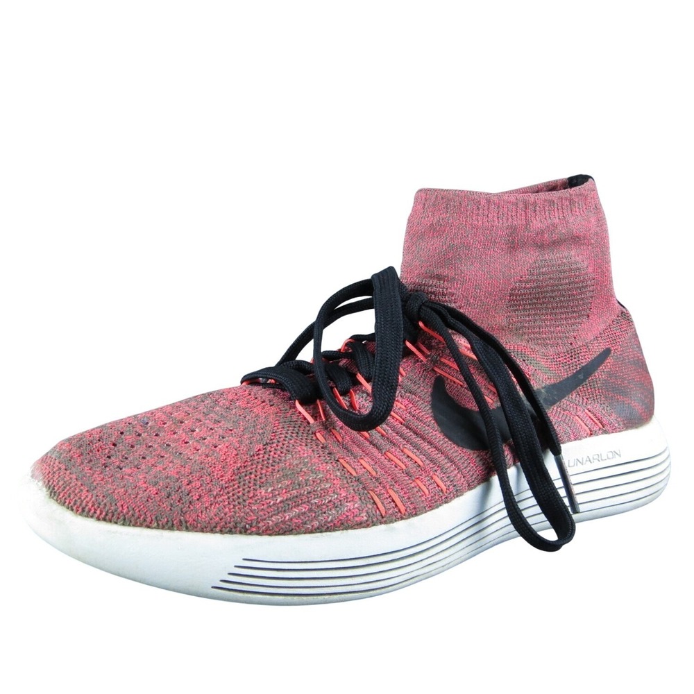 Nike Lunarepic‎ Flyknit Women Sneaker Shoes Size 9 Medium Red Fabric Lace Up
